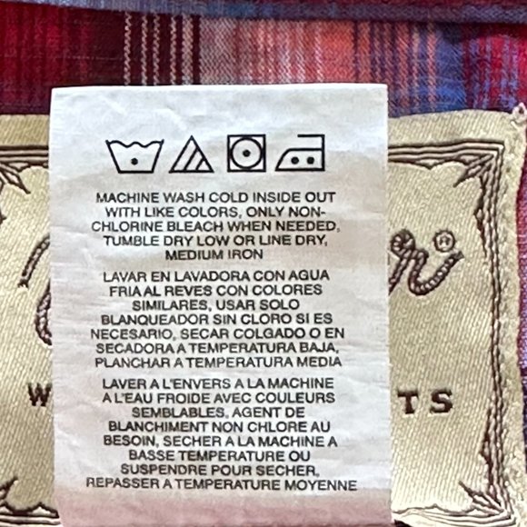 Wrangler Western Shirts Men’s Snap Shirt XL Like New Short Sleeves Red Plaid - Picture 9 of 11